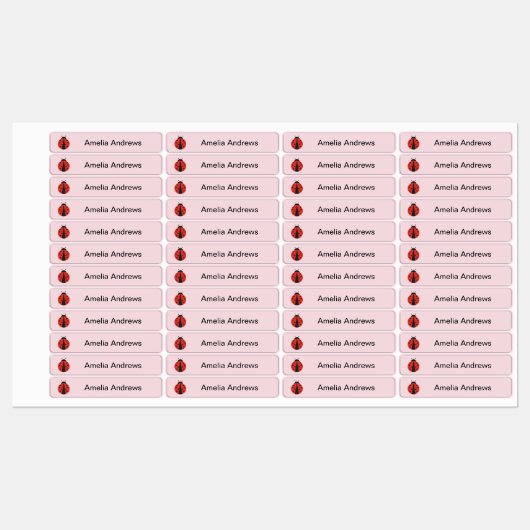 Lieveheersbeestje strijkijzer op naamlabels voor s labels (Vel)