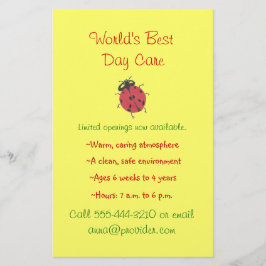 Lieveheersbeestje thema kinderopvang flyer