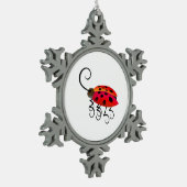 Lieveheersbeestje Tin Sneeuwvlok Ornament (Links)