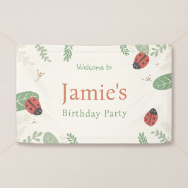 Lieveheersbeestje Verjaardag Kleine Insecten Feest Spandoek