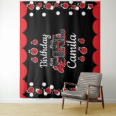 lieveheersbeestje verjaardag meisje aangepaste ont wandkleed (In situ)