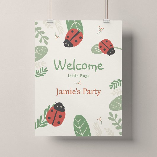 Lieveheersbeestje Verjaardags Welkom Poster - 18x2