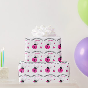 Lieveheersbeestje Verjaardagsillustratiepatroon Cadeaupapier