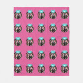 Lieveheersbeestje Victoriaans bloemig roos roze zw Fleece Deken (Voorkant)