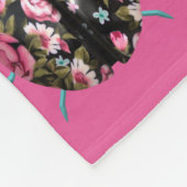 Lieveheersbeestje Victoriaans bloemig roos roze zw Fleece Deken (Hoek)