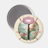 Lieveheersbeestje Victoriaans bloemige chintz scha Magneet (Voorkant / Achterkant)