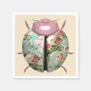 Lieveheersbeestje Victoriaans bloemige chintz scha Servet