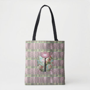Lieveheersbeestje victoriaanse bloemenrozen leuk tote bag