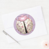 Lieveheersbeestje violet Roos schattig bloemig paa Ronde Sticker (Envelop)