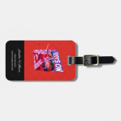 Lieveheersbeestje | Vlekken op Paarse afbeelding Bagagelabel (Voorkant horizontaal)