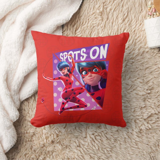 Lieveheersbeestje | Vlekken op Paarse afbeelding Kussen (Deken)