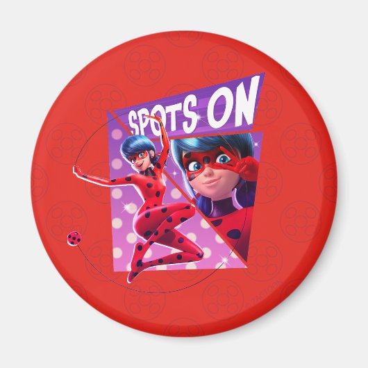 Lieveheersbeestje | Vlekken op Paarse afbeelding Magneet (Voorkant)