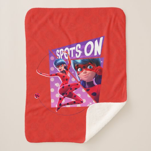 Lieveheersbeestje | Vlekken op Paarse afbeelding Sherpa Deken (Voorkant)