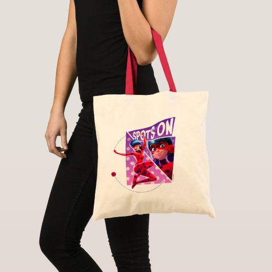 Lieveheersbeestje | Vlekken op Paarse afbeelding Tote Bag (Voorkant (product))