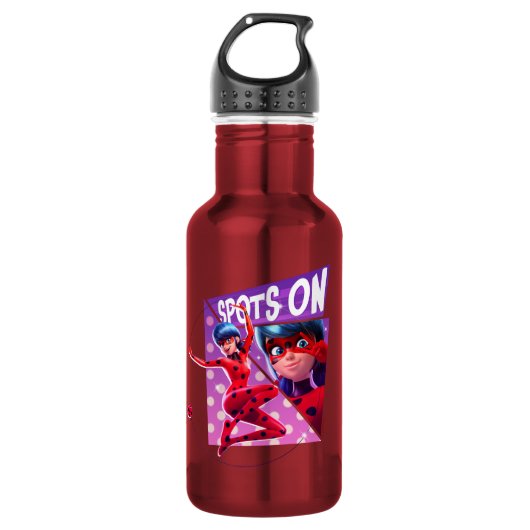 Lieveheersbeestje | Vlekken op Paarse afbeelding Waterfles (Voorkant)