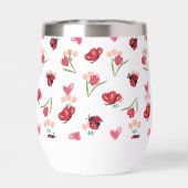 Lieveheersbeestje, vlinder en tulp hartpatroon (Achterkant)