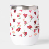 Lieveheersbeestje, vlinder en tulp hartpatroon (Rechts)