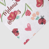 Lieveheersbeestje, vlinder en tulp hartpatroon tissuepapier (Detail)