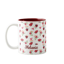 Lieveheersbeestje, vlinder en tulp hartpatroon