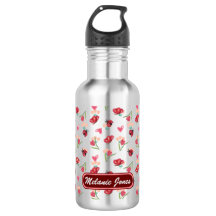 Lieveheersbeestje, vlinder en tulp hartpatroon