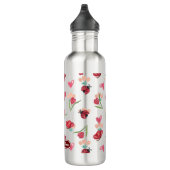 Lieveheersbeestje, vlinder en tulp hartpatroon waterfles  (Rechts)