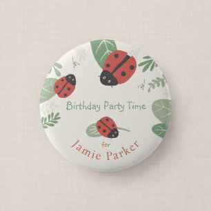 Lieveheersbeestje Weide Kinderfeestje Knopje Favor Ronde Button 5,7 Cm