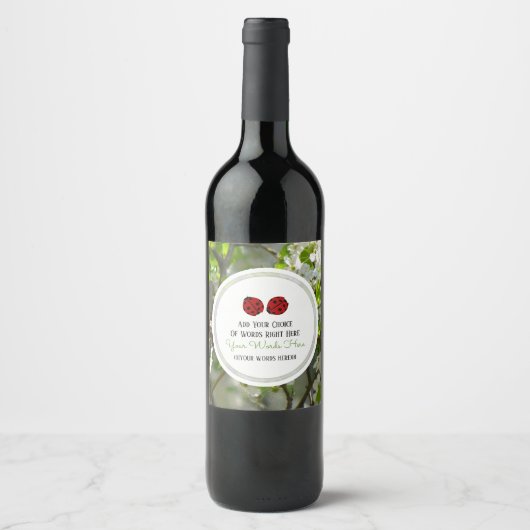 Lieveheersbeestje Wijn Etiket (Voorkant)