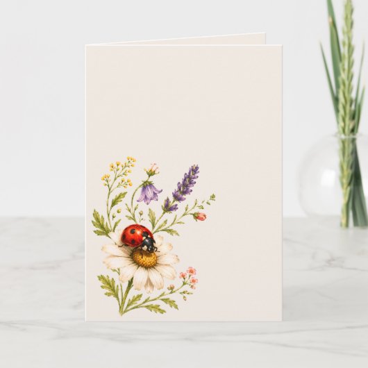 Lieveheersbeestje Wildbloem Kaart (Voorkant)