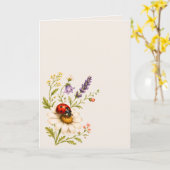 Lieveheersbeestje Wildbloem Kaart (Gele Bloem)