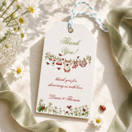 Lieveheersbeestje Wildbloem Meisje Baby Shower Bed Cadeaulabel