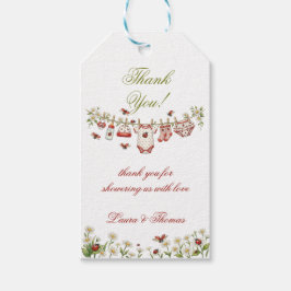 Lieveheersbeestje Wildbloem Meisje Baby Shower Bed Cadeaulabel