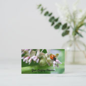 lieveheersbeestje wilde bloemen groen blad visitekaartje (Staand voorkant)