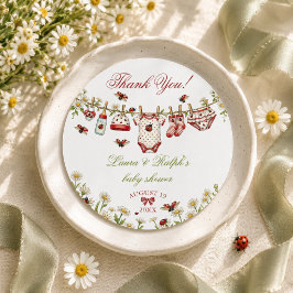Lieveheersbeestje Wildflower Meisje Baby Shower Be Ronde Sticker