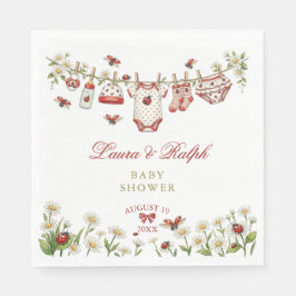 Lieveheersbeestje Wildflower Meisje Baby Shower Servet
