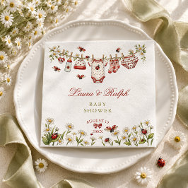Lieveheersbeestje Wildflower Meisje Baby Shower Servet
