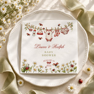 Lieveheersbeestje Wildflower Meisje Baby Shower Servet