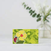 lieveheersbeestje; zuurgroene kamo; camouflage visitekaartje (Staand voorkant)
