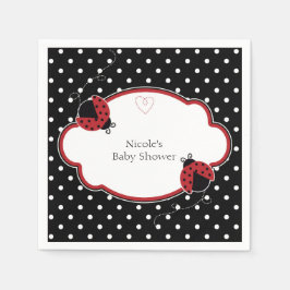 Lieveheersbeestje Zwart Wit & Rode Stippen Feest Servet