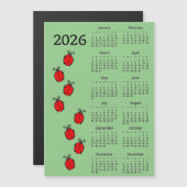 Lieveheersbeestjes 2026 Kalender Magnetische Kaart (Voorkant / Achterkant)