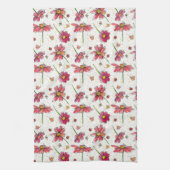 Lieveheersbeestjes Bijen Waterverf Bloemen Theedoek (Verticaal)