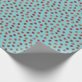 Lieveheersbeestjes, blauwe achtergrond, charmant n cadeaupapier (Hoek)