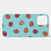 Lieveheersbeestjes, blauwe achtergrond, charmant n Case-Mate iPhone case (Achterkant (horizontaal))