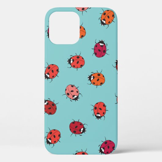 Lieveheersbeestjes, blauwe achtergrond, charmant n Case-Mate iPhone case (Achterkant)