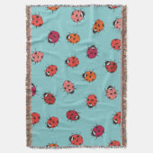 Lieveheersbeestjes, blauwe achtergrond, charmant n deken (Voorkant Verticaal)