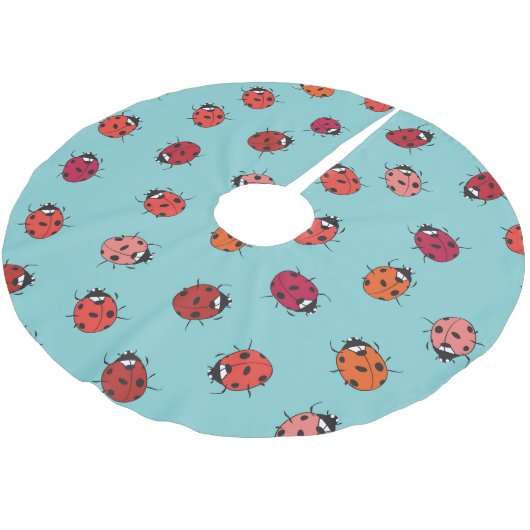 Lieveheersbeestjes, blauwe achtergrond, charmant n kerstboom rok (Gekanteld)