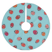 Lieveheersbeestjes, blauwe achtergrond, charmant n kerstboom rok (Voorkant)