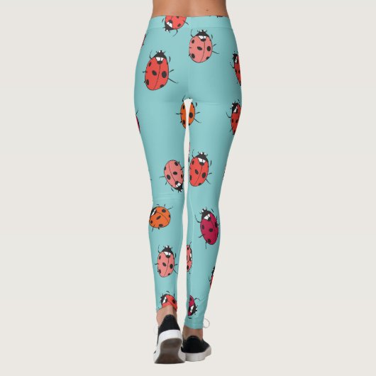 Lieveheersbeestjes, blauwe achtergrond, charmant n leggings (Achterkant)