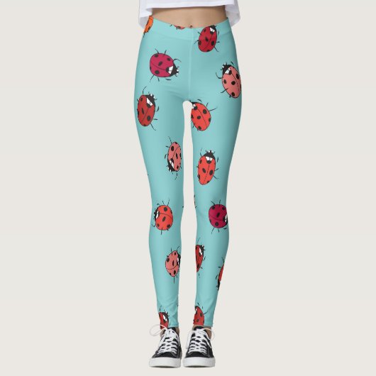 Lieveheersbeestjes, blauwe achtergrond, charmant n leggings (Voorkant)