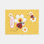 Lieveheersbeestjes bloemen grafisch gele naamdeken fleece deken (Voorkant (Horizontaal))