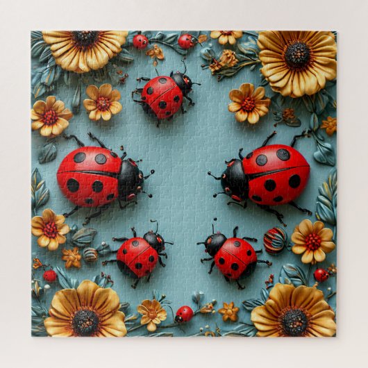 Lieveheersbeestjes Bloementuin Natuur Puzzel Bords (Verticaal)